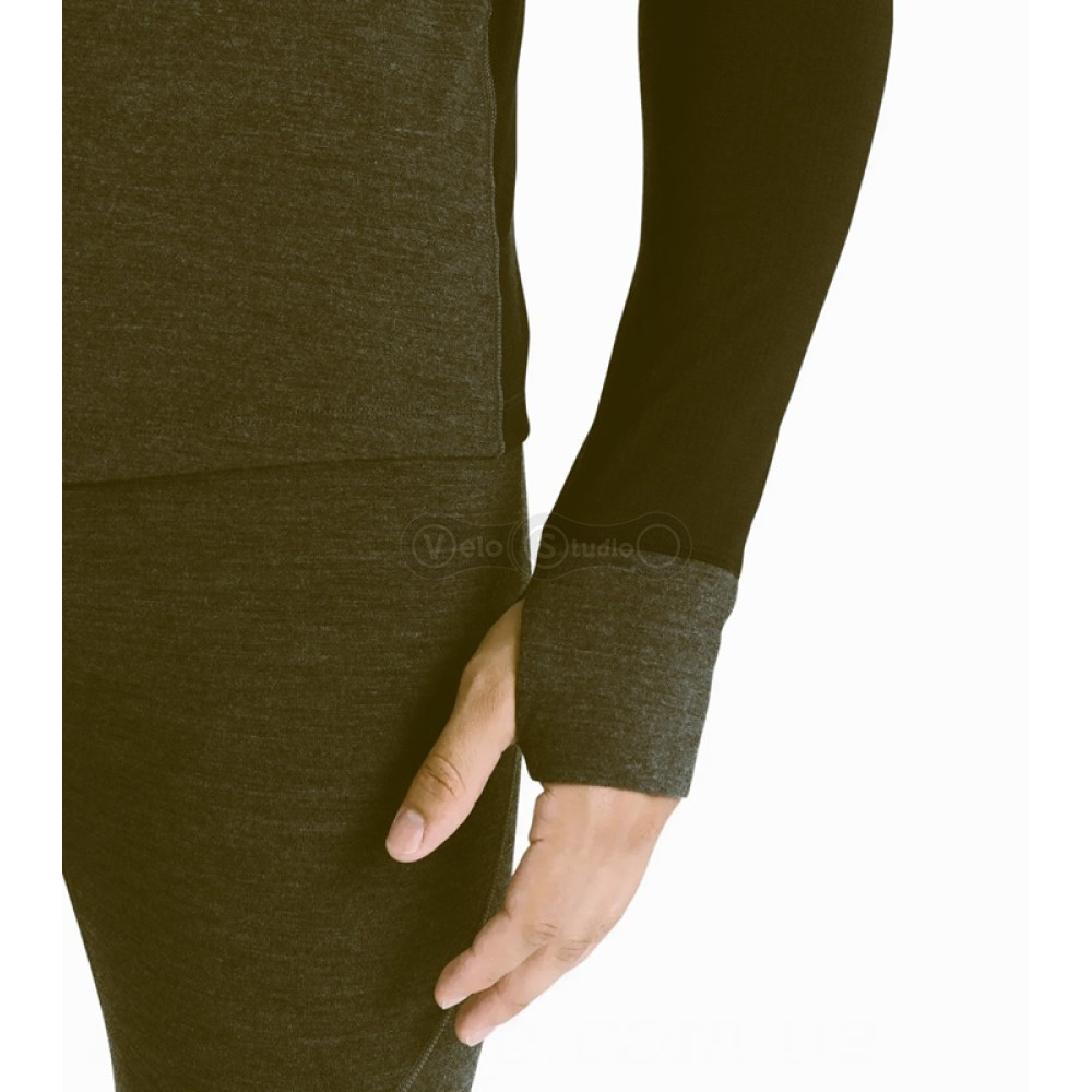 Термофутболка с длинным рукавом ICEBREAKER 260 Zone LS Half Zip MEN LODEN/BLACK XL