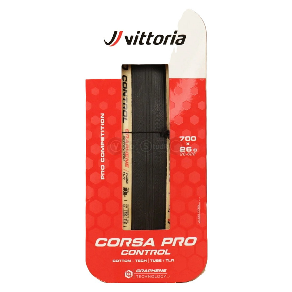 Вело покрышка Vittoria Corsa PRO Control 700x30c TLR, бежевая боковина