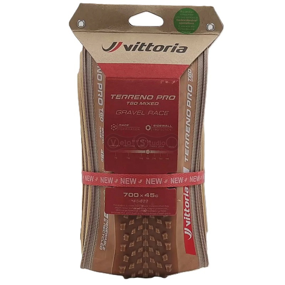 Вело покрышка Vittoria Terreno PRO T60 mixed 700x45c, бежевая боковина
