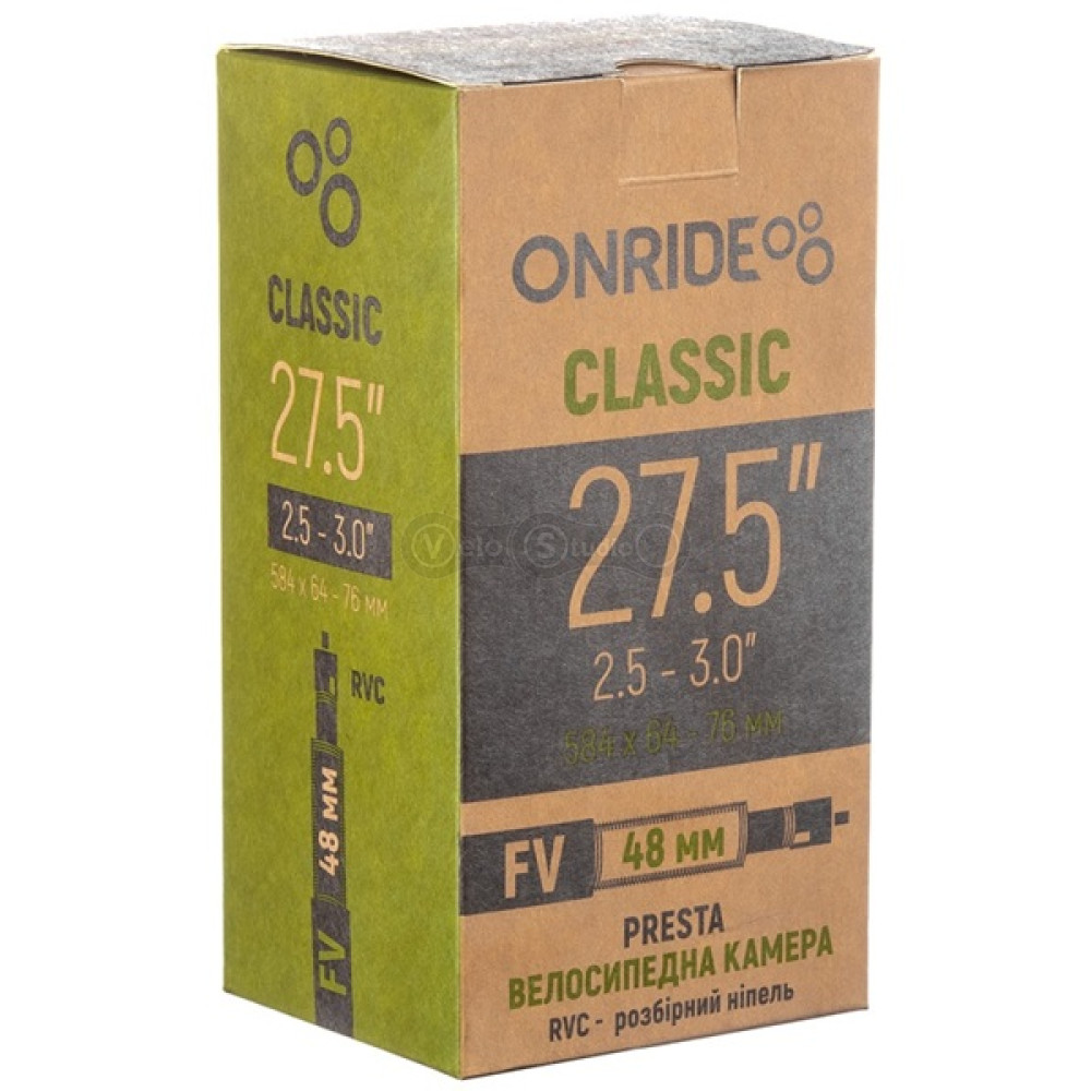 Вело камера ONRIDE Classic 27,5x2,5-3,0 (584x64-76) FV 48 RVC