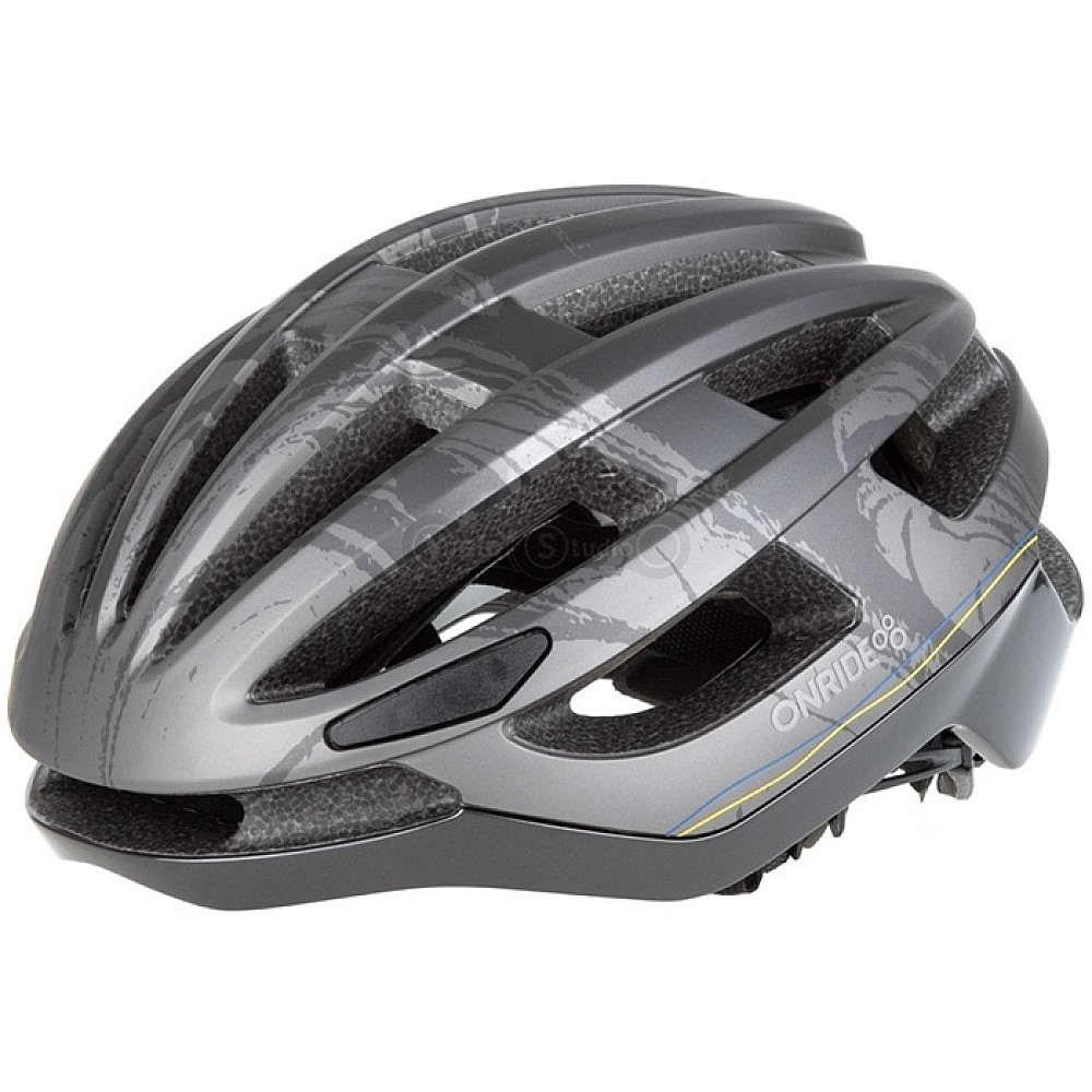Велошлем ONRIDE Focus чорний/сірий M (55-58 см) Cool Max подушечки