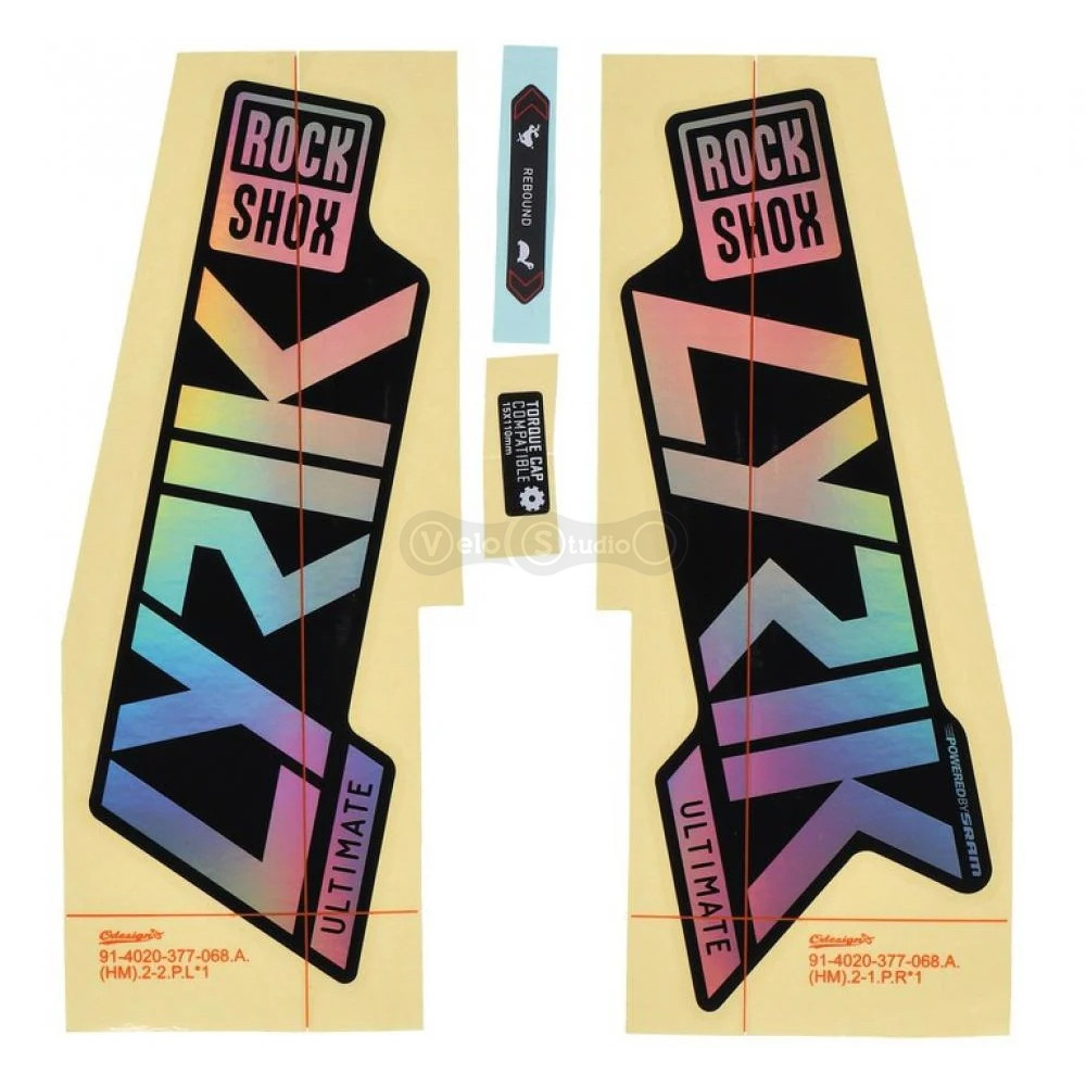 Набор наклейок для вилки RockShox Lyrik Ultimate 27.5/29 Rainbow