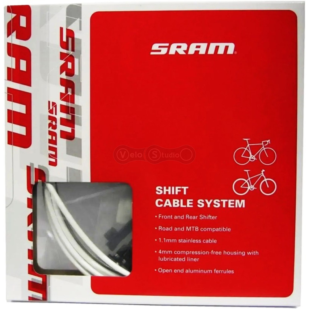 Набір сорочки та троса перемикання SRAM SLICKWIRE PRO 4mm Road/MTB Shift White