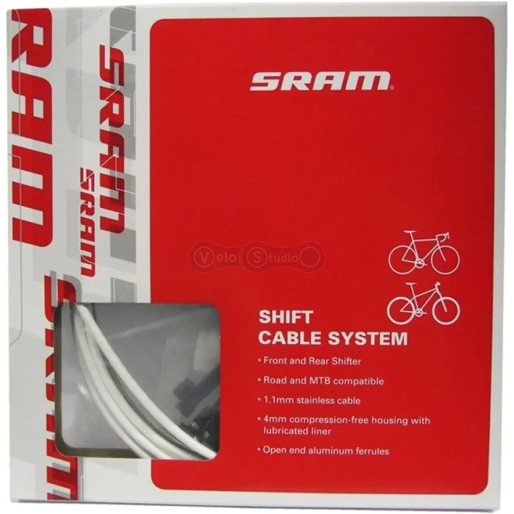 Набор рубашки и троса переключения SRAM Standart 4mm Road/MTB Shift White