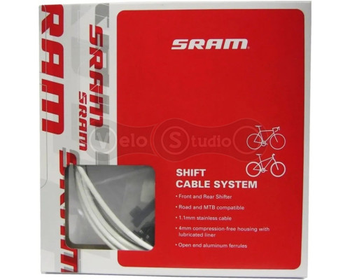 Набір сорочки та троса перемикання SRAM Standart 4mm Road/MTB Shift White