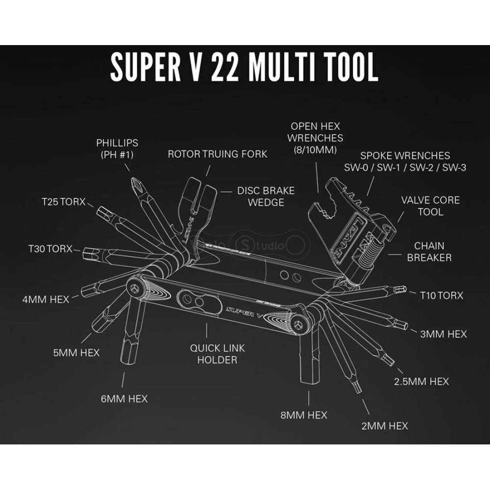 Мультитул LEZYNE SUPER V22 чёрный Y19