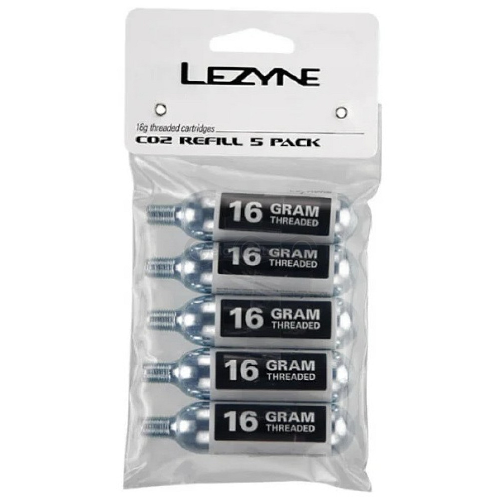 Баллончики LEZYNE CO2 16G серебристый Y13 5 штук