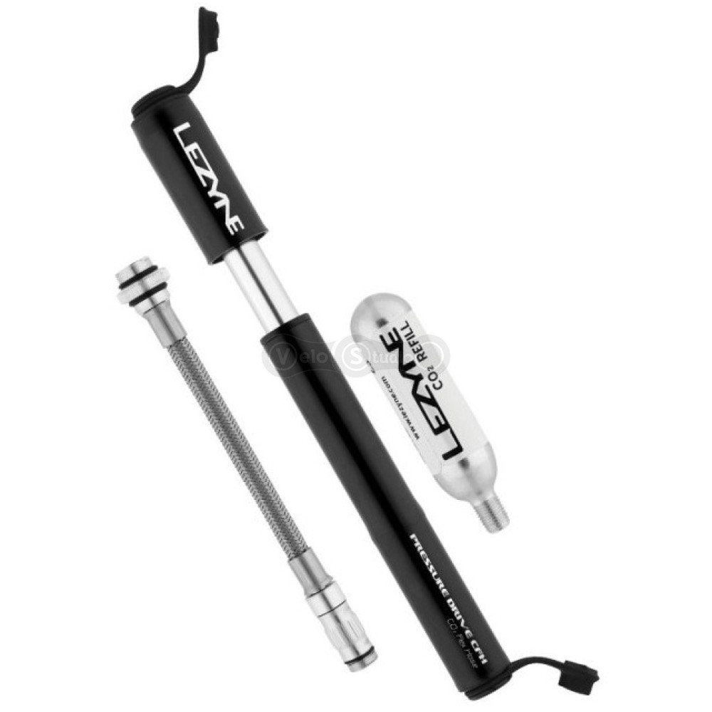 Насос Lezyne Pressure Drive CFH 120psi чорний + насос CO2 16 грам