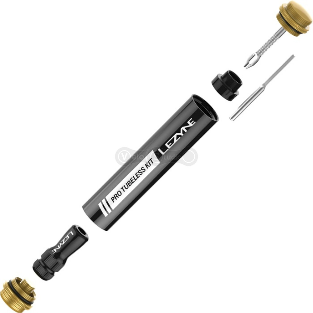 Набір для безкамерки із насосом СО2 LEZYNE PRO TUBELESS KIT, балон СО2 20г, чорний Y15