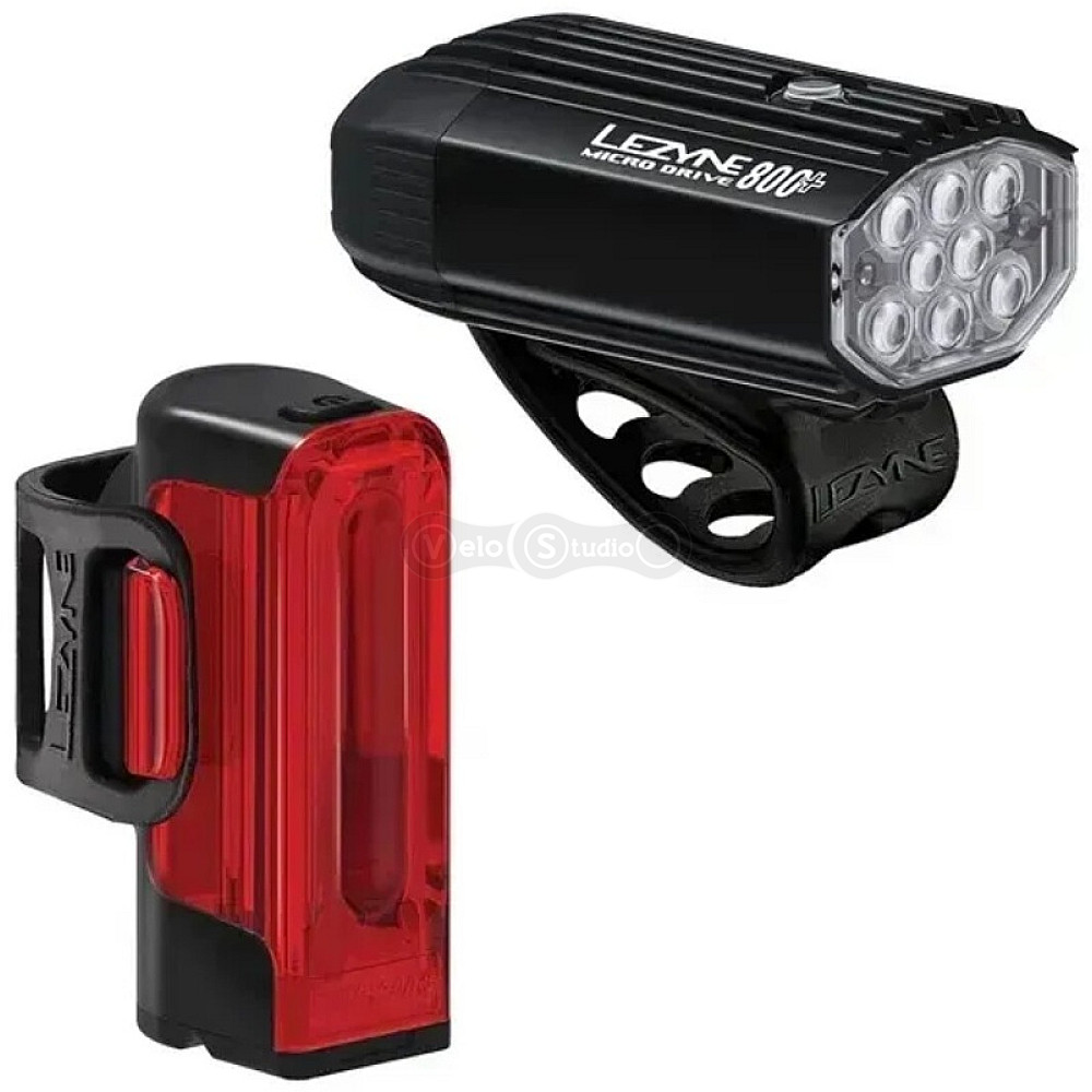 Комплект фари та мигалки Lezyne Micro 800+/Strip 300+ чорний 800/300 люмен Y17