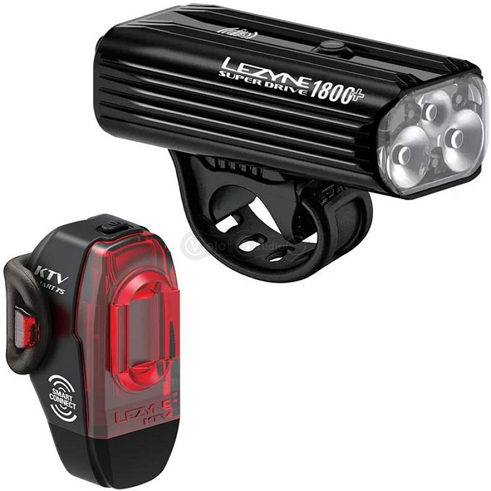 Комплект освещения LEZYNE SUPER DRIVE 1800+ SMART FRONT LOADED чёрний 1800 люмен/150 люмен Y18
