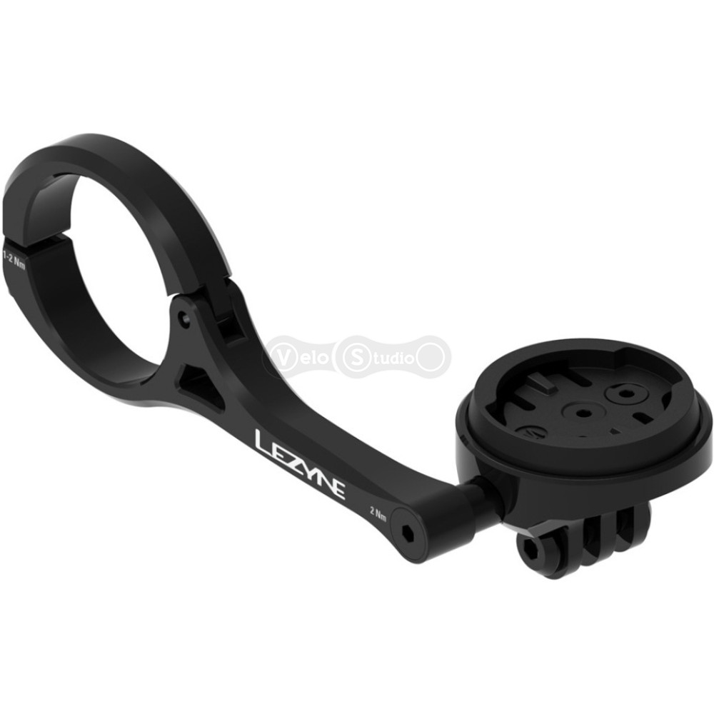 Крепление Lezyne для GPS-навигатора Garmin/Wahoo с креплением для GoPro на руль чёрное Y18