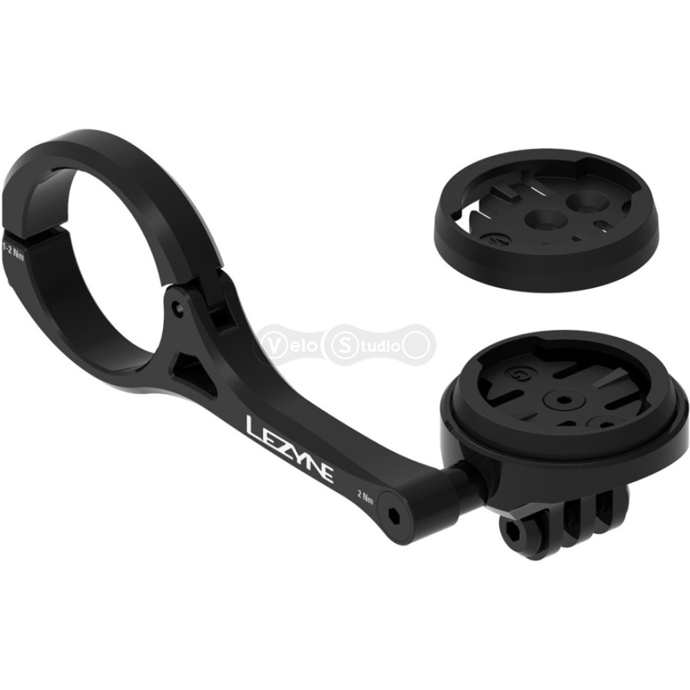 Крепление Lezyne для GPS-навигатора Garmin/Wahoo с креплением для GoPro на руль чёрное Y18