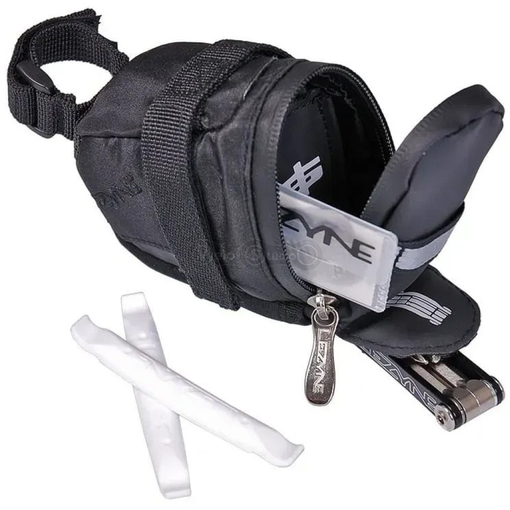 Подседельная сумка + набор аксессуаров LEZYNE S-CADDY loaded чёрная 0,3л Y13