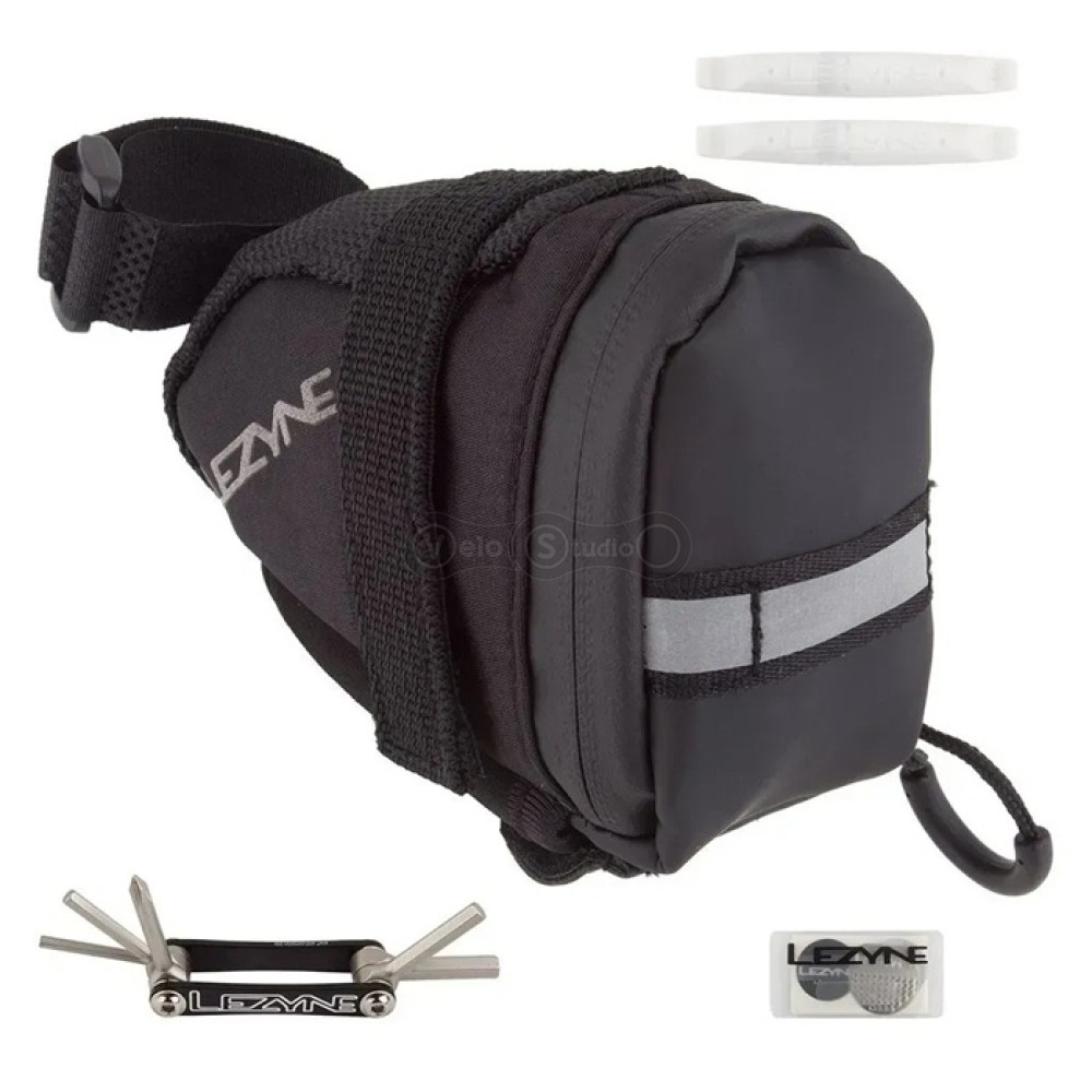 Подседельная сумка + набор аксессуаров LEZYNE S-CADDY loaded чёрная 0,3л Y13