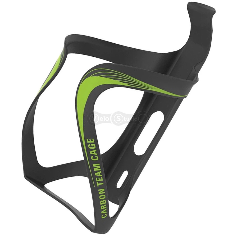 Флягодержатель карбоновый LEZYNE CARBON TEAM CAGE чёрный матовый/зеленый Y14