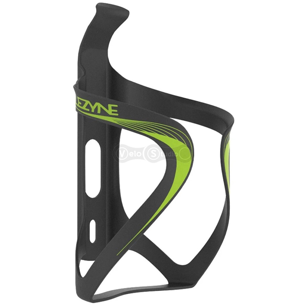 Флягодержатель карбоновый LEZYNE CARBON TEAM CAGE чёрный матовый/зеленый Y14