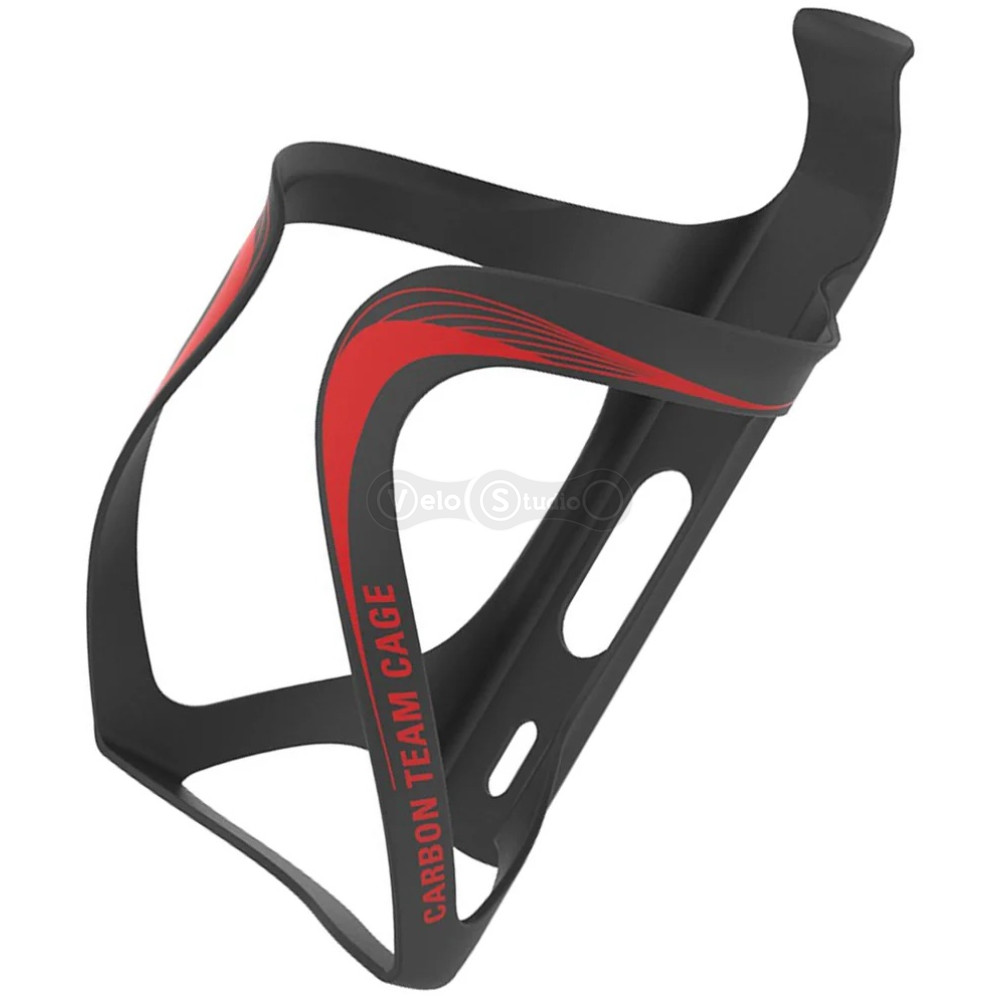 Флягодержатель карбоновый LEZYNE CARBON TEAM CAGE чёрный матовый/красный Y14
