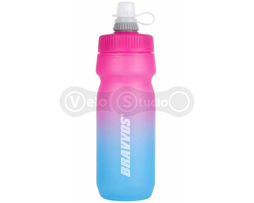 Фляга BRAVOS 680 мл із ковпачком рожевий із синім
