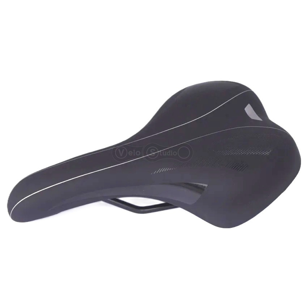 Седло Green Cycle GCS-2607, 280мм x 175мм, стальные рейлы, черное