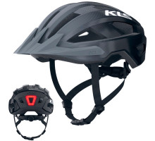 Вело шлем KLS Daze Lumio с мигалкой (USB Type-C), черный M/L (55-58см)