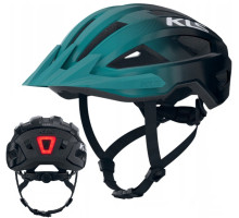 Вело шлем KLS Daze Lumio с мигалкой (USB Type-C), сине-зеленый S/M (52-55см)
