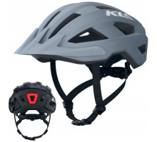 Вело шлем KLS Daze Lumio с мигалкой (USB Type-C), серый S/M (52-55см)