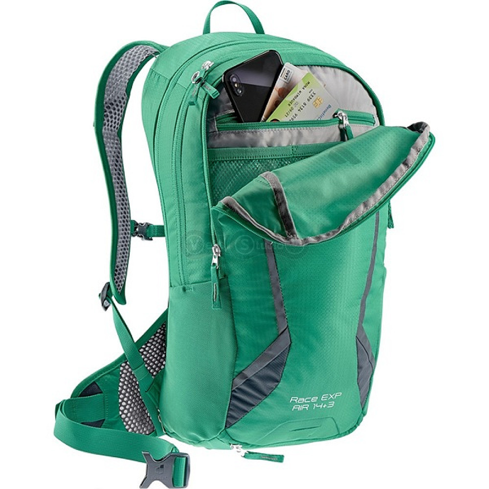 Велорюкзак DEUTER Race EXP Air 14+3 л колір 2437 fern-graphite