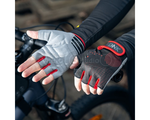 Вело перчатки DNK Hand, цвет красный/черный размер L