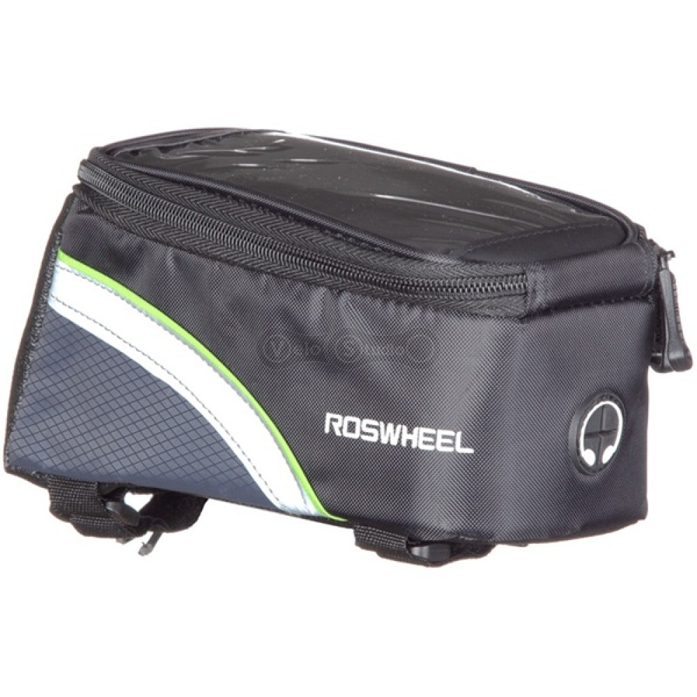Сумка на раму под смартфон Roswheel 6.5 12496L-A5 цвет черный/зеленый