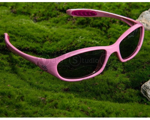 Детские велоочки ONRIDE Gems с линзами дымчатые кат 3 (17%), оправа PC розовая