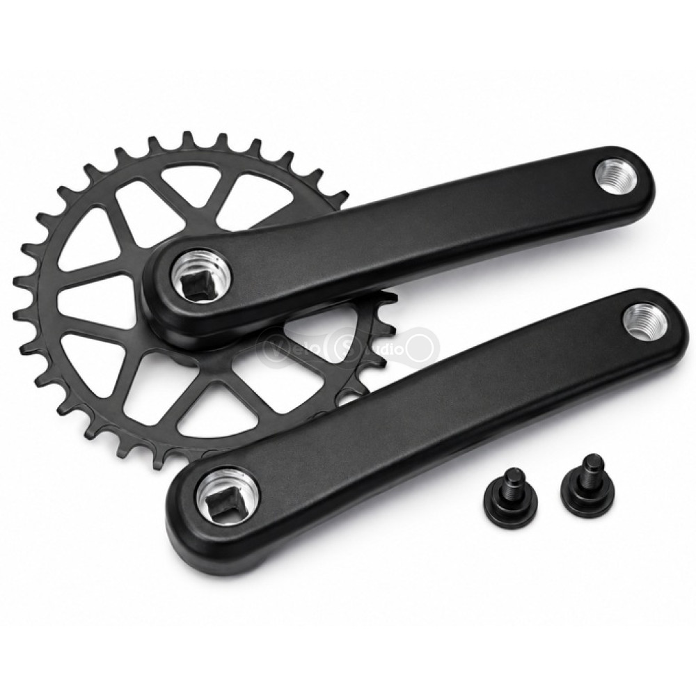 Шатуны Prowheel C10Y-NW, под квадрат, 170 мм, 34T, на 11/10/9 скоростей, черные