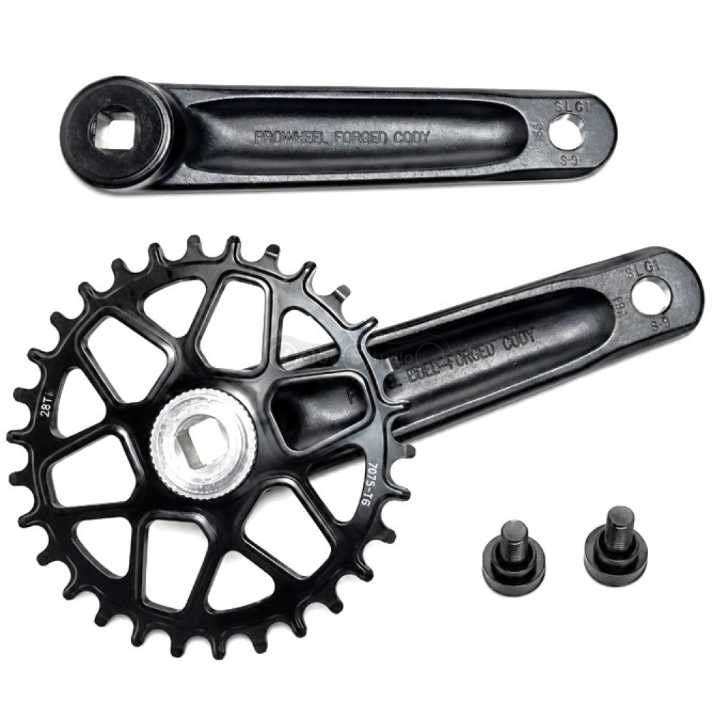 Шатуны Prowheel C10Y-NW, под квадрат, 170 мм, 34T, на 11/10/9 скоростей, черные