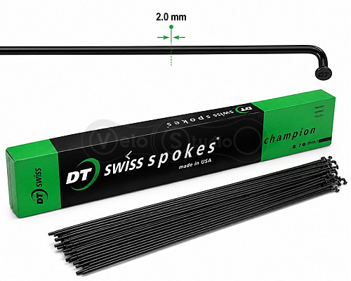 Спицы DT SWISS Сhampion 2.0 x 261мм х 20шт (Чёрные)