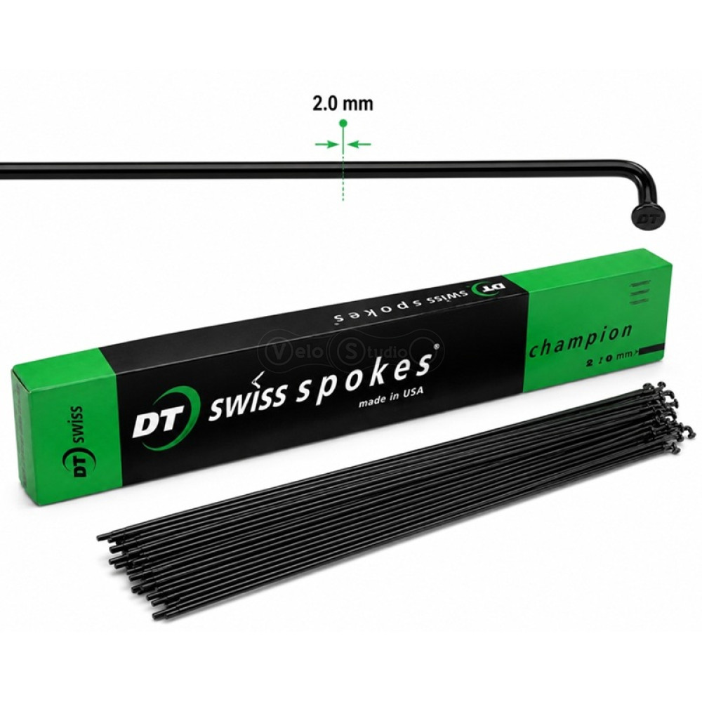 Спицы DT SWISS Сhampion 2.0 x 279мм х 100шт (Чёрные)