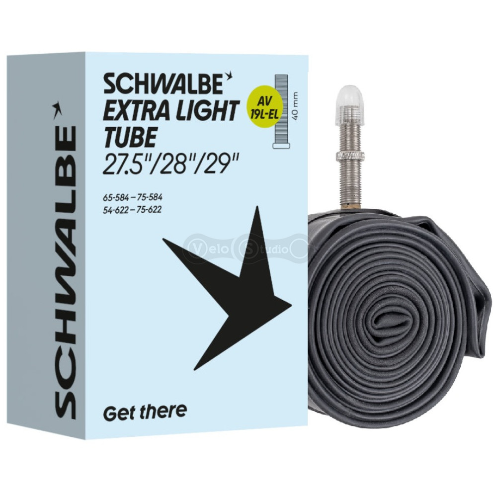Камера 29+/27,5+ (54/75-584/622) Schwalbe AV19L-EL EXTRA LIGHT 40mm