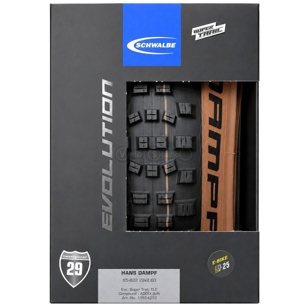 Вело покришка 29x2.60 (65-622) Schwalbe HANS DAMPF Evo, Super Trail, TLE, B/BRZ-SK