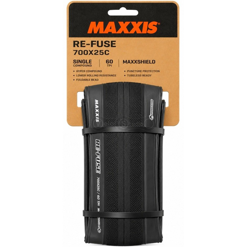 Вело покрышка MAXXIS RE-FUSE 700X25C TPI 60 Foldable MAXXSHIELD