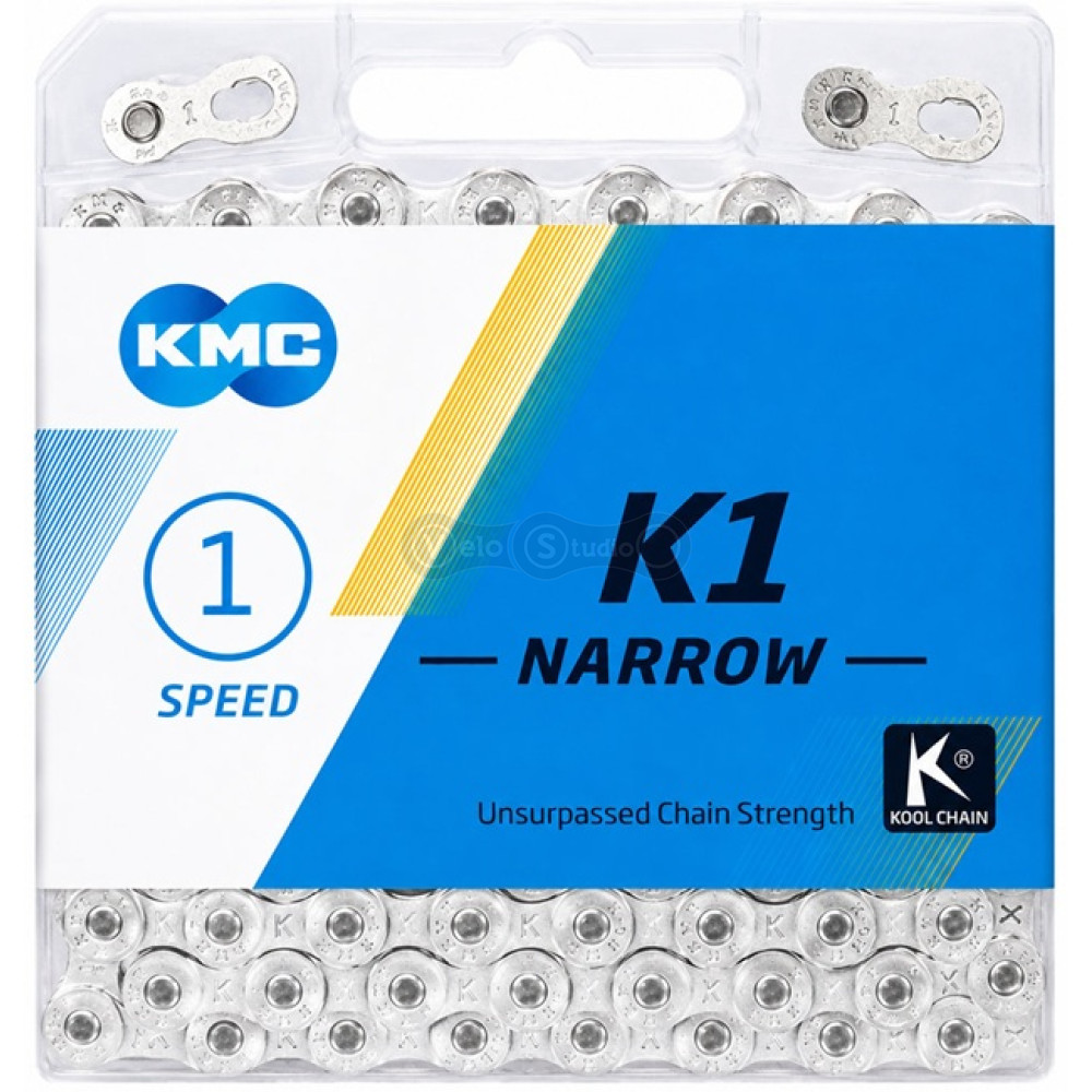 Цепь KMC K1 Narrow 1 скорость 112 звеньев Silver/Silver