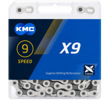Ланцюг KMC X9 9 швидкостей 116 ланок Silver/Grey