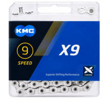 Ланцюг KMC X9 9 швидкостей 116 ланок Silver/Silver