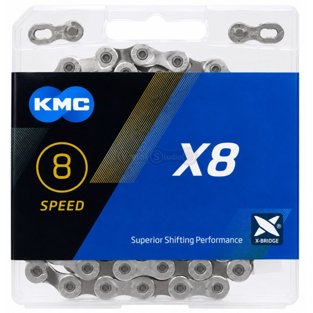 Ланцюг KMC X8 6/7/8 швидкостей 116 ланок Silver/Dark