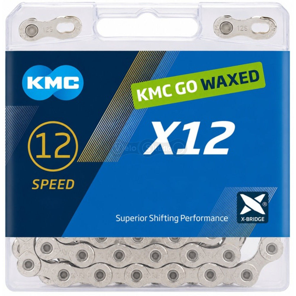 Ланцюг KMC X12 NPNP Waxed Chain 12 швидкостей, 126 ланок, Silver/Silver
