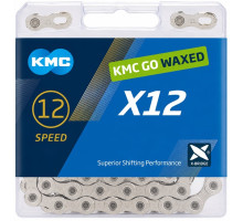 Ланцюг KMC X12 NPNP Waxed Chain 12 швидкостей, 126 ланок, Silver/Silver