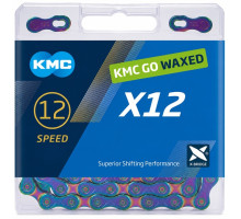 Ланцюг KMC X12 NPNP Waxed Chain 12 швидкостей 126 ланок, Aurora Blue