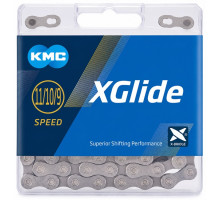 Ланцюг KMC Xglide 9/10/11 швидкостей, 126 ланок, Gray/Gray