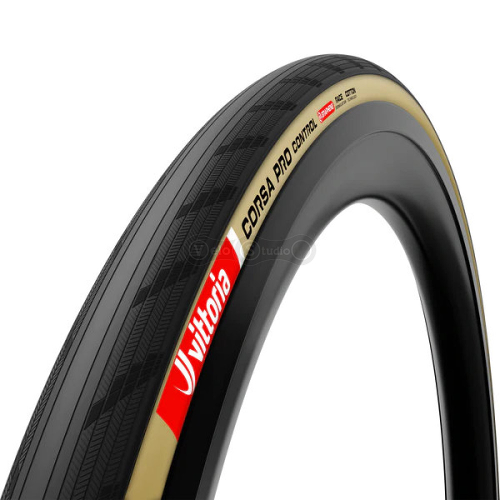 Вело покрышка Vittoria Corsa PRO Control 700x28C TLR, бежевая боковина
