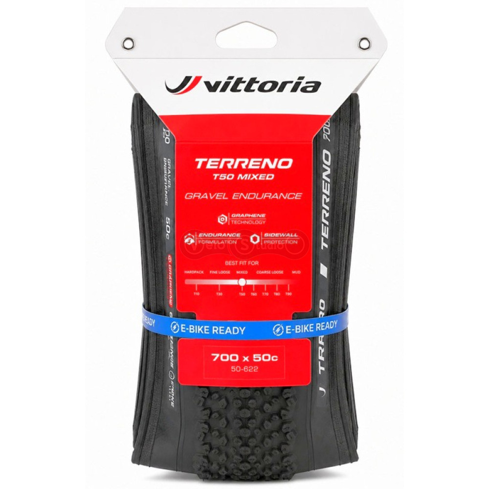Вело покрышка Vittoria Terreno T50 Hardpack Gravel Endurance 700x50c, TLR, черная