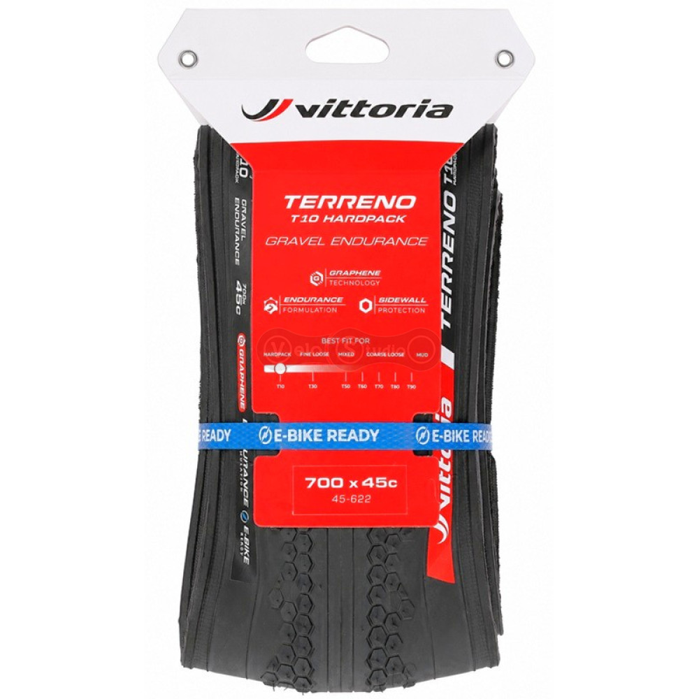 Вело покрышка Vittoria Terreno T10 Hardpack Gravel Endurance 700x45c, TLR, черная