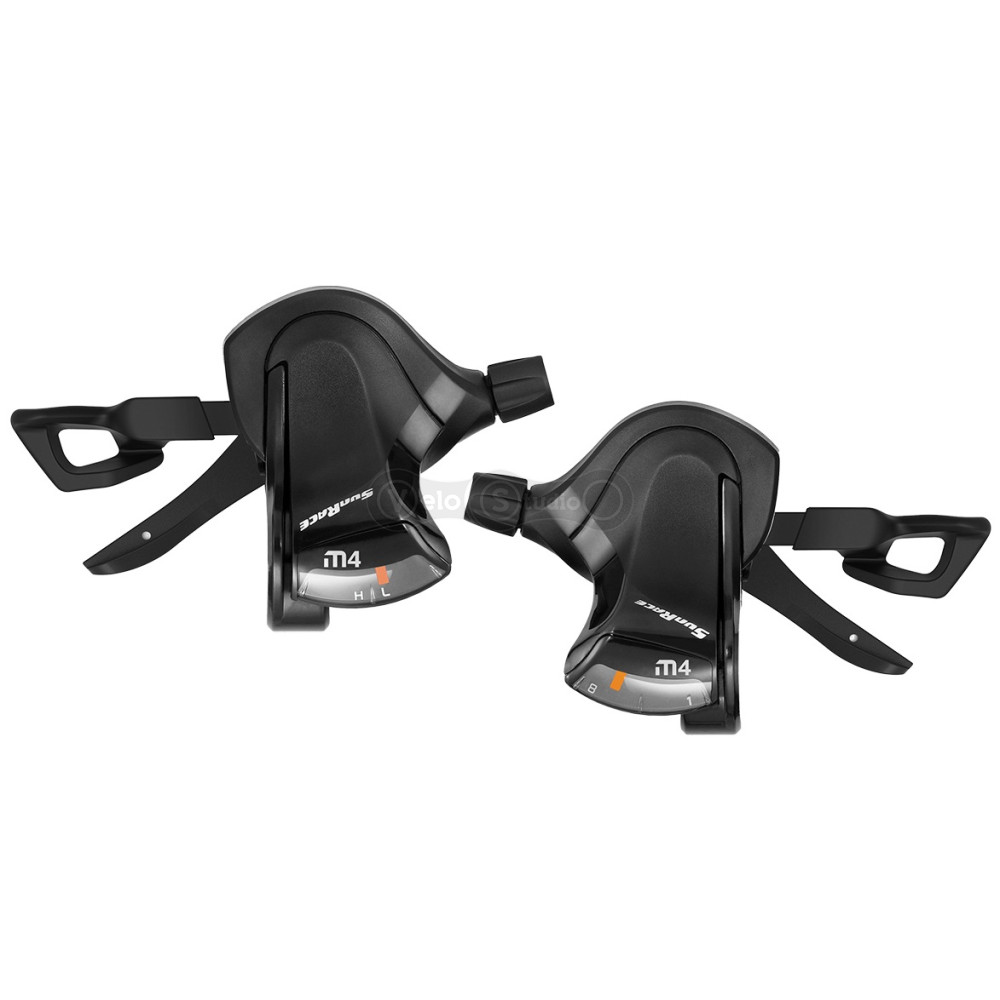 Манетки SunRace DLM403 L3/R7, ліва/права, 3/7 швидкостей, з дисплеєм передач, з тросом 1700/2100 мм, OEM